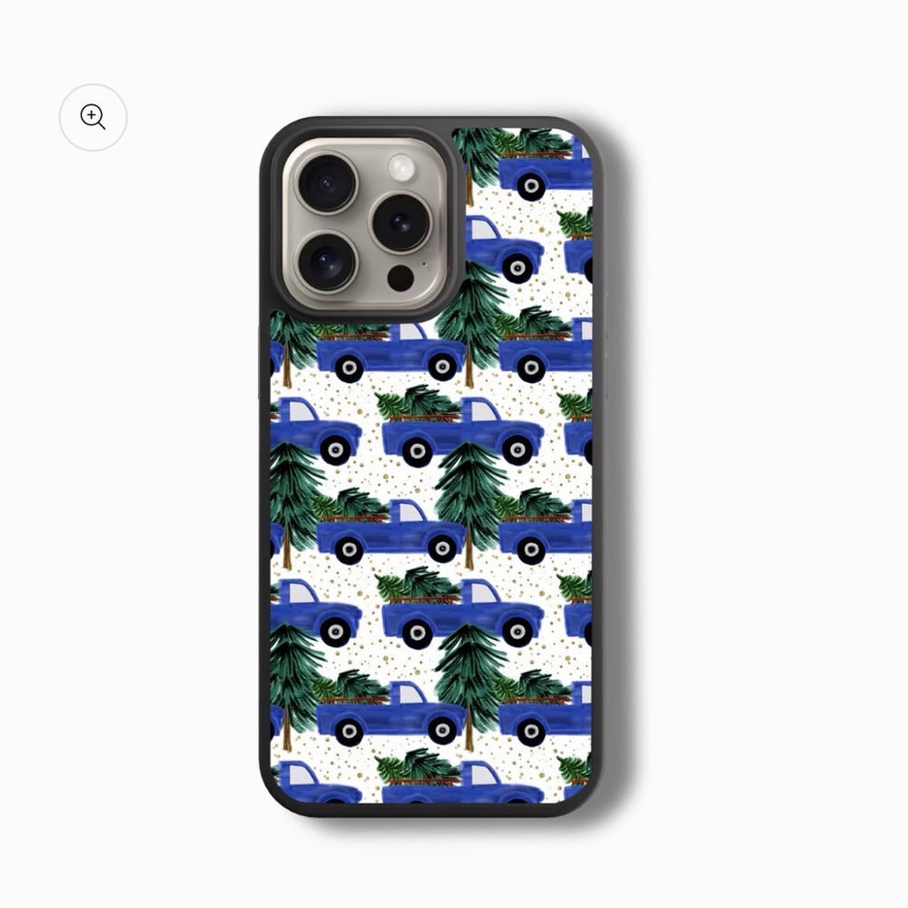 Blue and green Christmas truck iPhone case